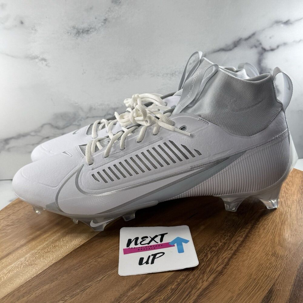 Men’s 15-Nike Vapor Edge Pro 360 DA5456-100 White Metallic Silver Football Cleat